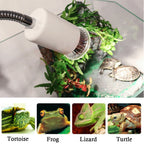 UVA/UVB Basking Lamp Kit — Clip-On Holder, Bulb & Thermometer-Hygrometer