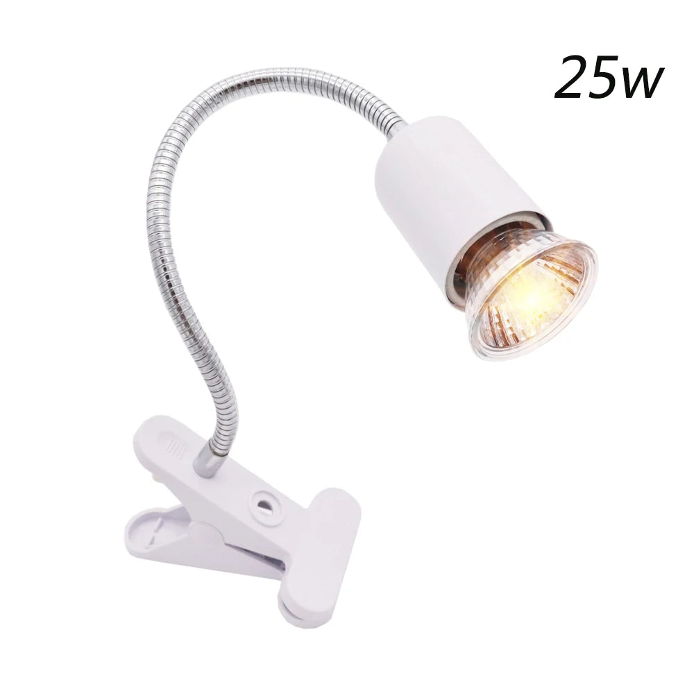 UVA/UVB Clip-On Heat Lamp Kit — Adjustable E27 Basking Light for Reptiles