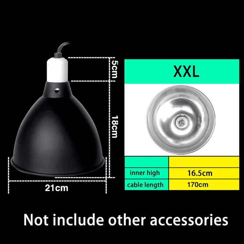 Anti-Scald Reptile Lamp Dome — Protective E27 Fixture, 300W Max