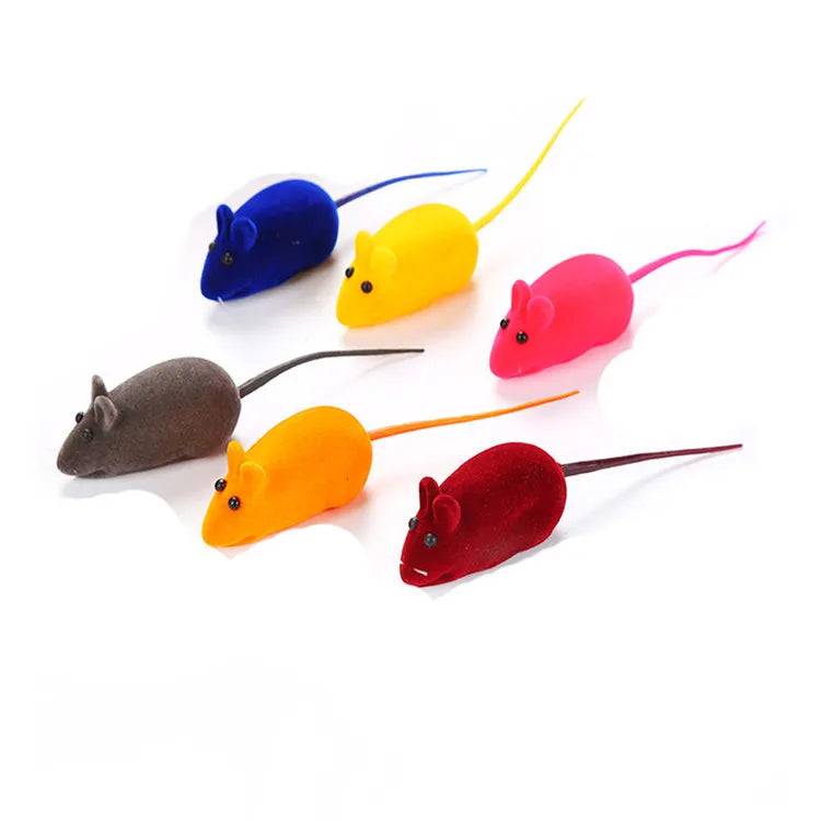 5-Pack Feather Wand Cat Teaser Toy Set with Bell & Mouse Cage — Colorful Stick Toys for Cats