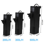 Low Water Level Turtle Tank Filter with Oxygen Pump 8W