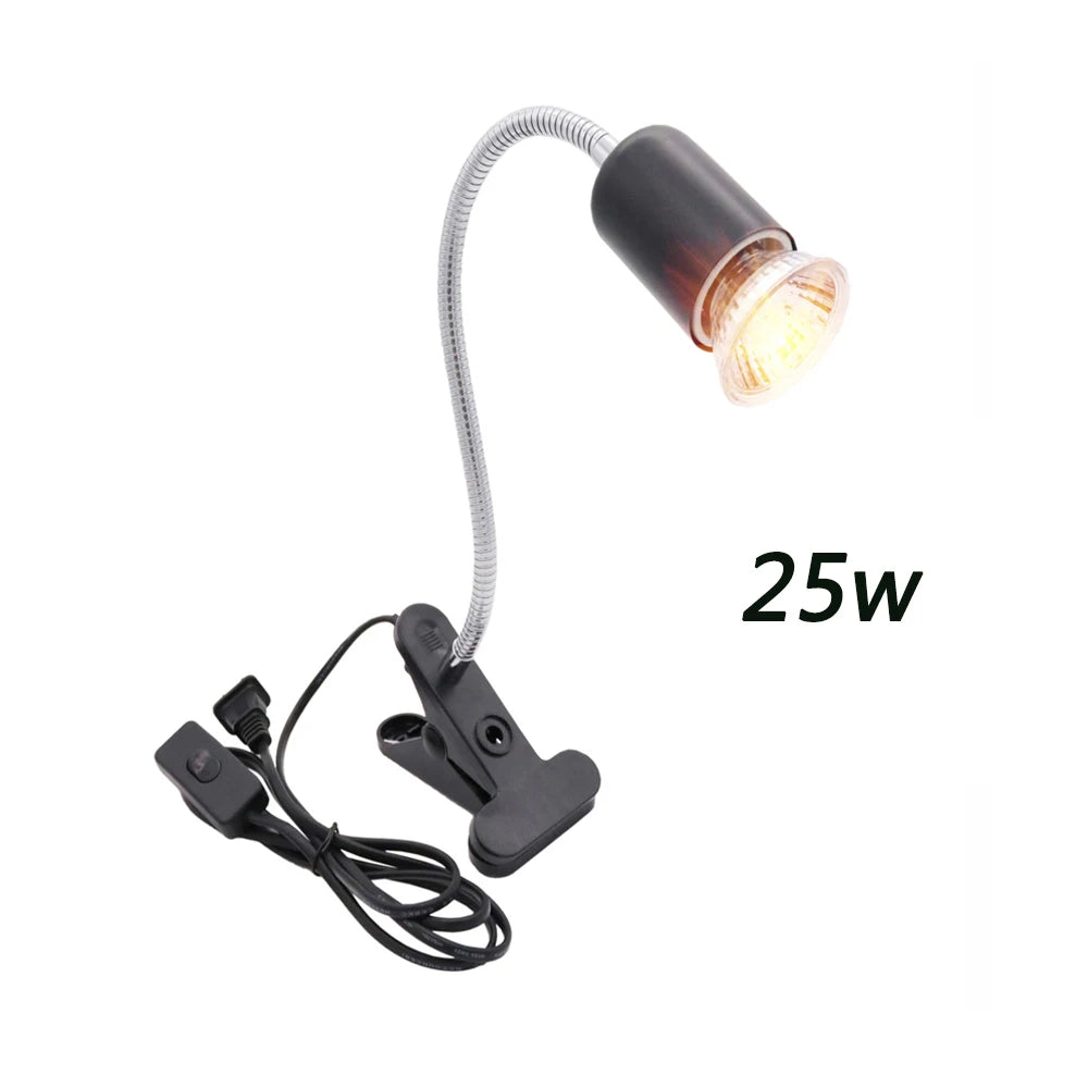UVA/UVB Clip-On Heat Lamp Kit — Adjustable E27 Basking Light for Reptiles
