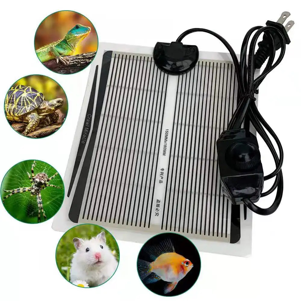 Adjustable Reptile Heat Mat — Under-Tank Warming Pad, 5W-35W