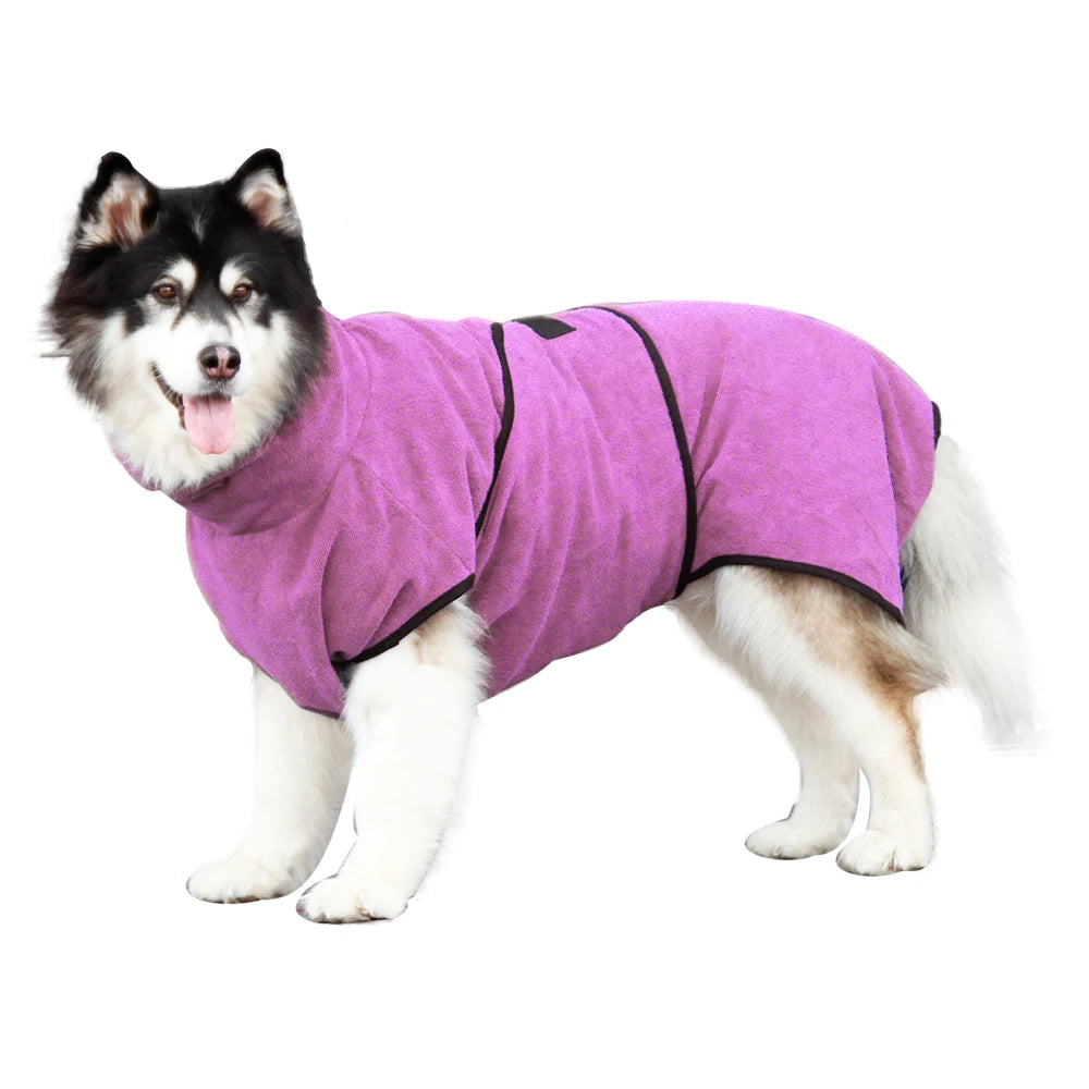 Hooded Pet Bathrobe — Microfiber Quick-Dry Wrap with Built-In Hood