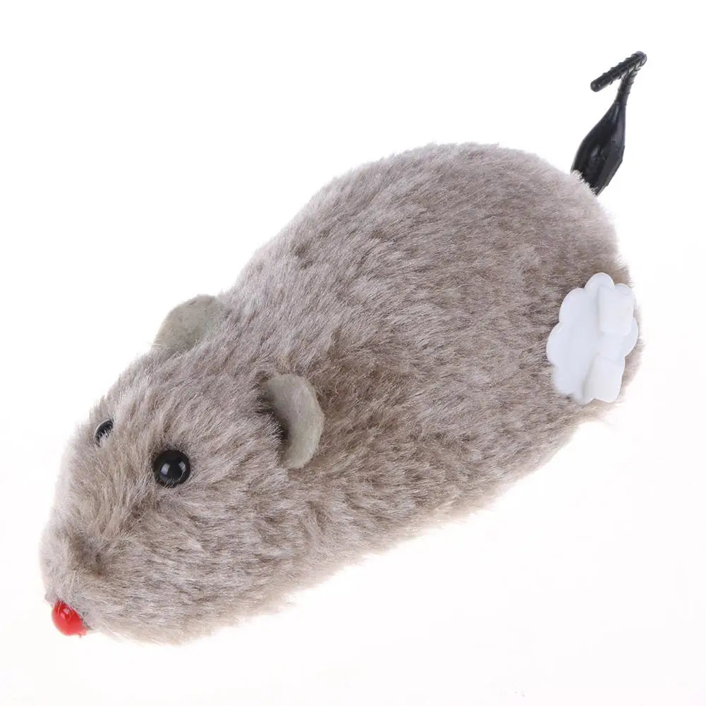 Wind-Up Plush Mouse Cat Toy — No-Battery Clockwork Chase Toy