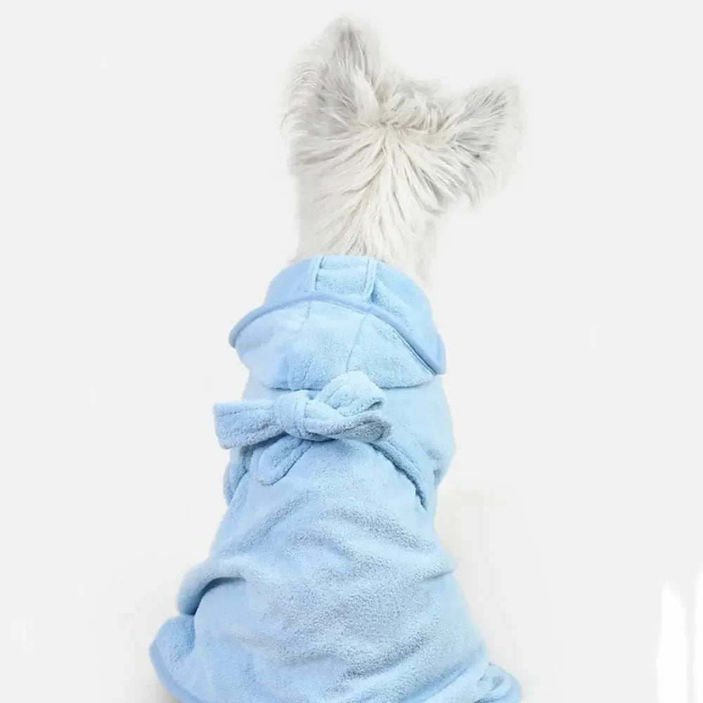 Hooded Dog Bath Robe — Super-Absorbent Cotton Towel for After Bath & Swim
