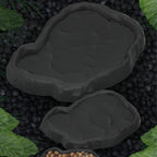 2-Pack Imitation Rock Feeder Bowls — Reptile Food & Water Dishes