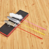 Faux Rabbit Fur Pompom Teaser Wand — Realistic Prey-Texture Cat Toy