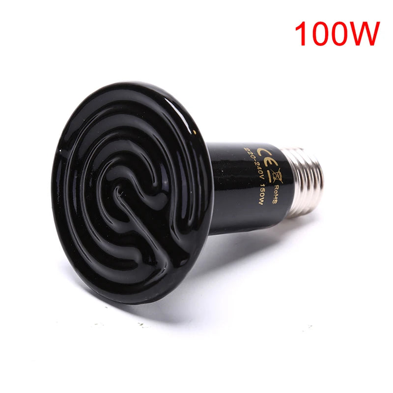 Far Infrared Ceramic Heat Emitter — No-Light Reptile Heater, 25W–200W