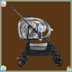 4-Wheel Foldable Jogger Pet Stroller with Detachable Basket for Small & Medium Dogs & Cats — Lightweight