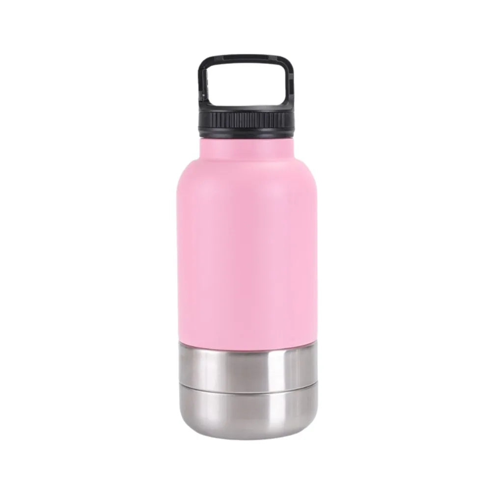3-in-1 Stainless Steel Dog Water Bottle (32oz, Detachable, Leak-Free)