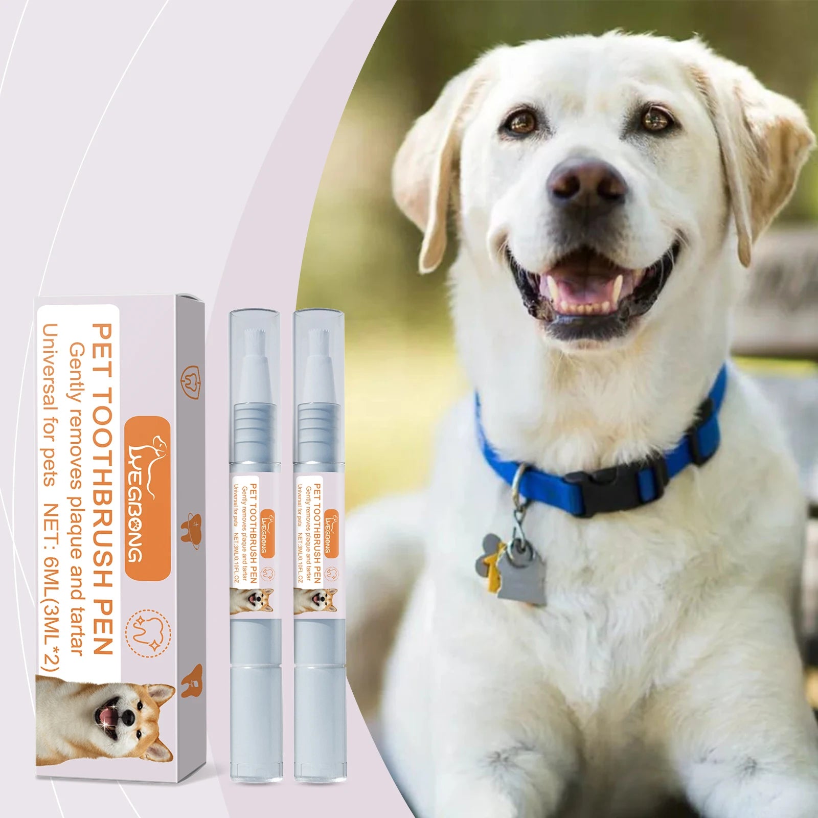 Pet Toothbrush Pen — Tartar & Bad Breath Remover for Dogs & Cats