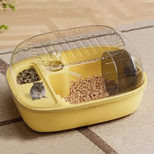 Transparent Hamster Habitat — Mini Villa-Style Small Pet Cage