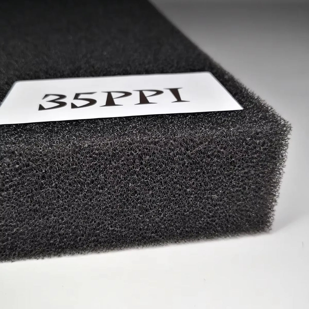 Aquarium Biochemical Filter Foam Sponge (15–50 PPI, Black, Cut-to-Size)