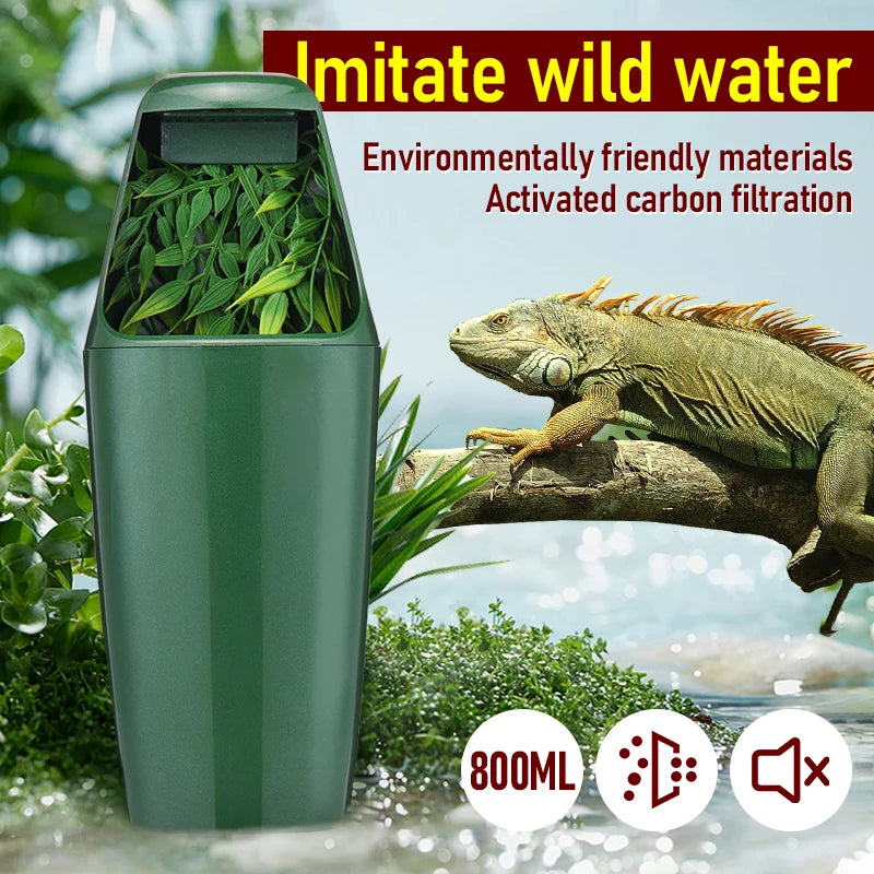 Automatic Reptile Water Fountain — Filtered Drinking Dispenser for Amphibians & Reptiles
