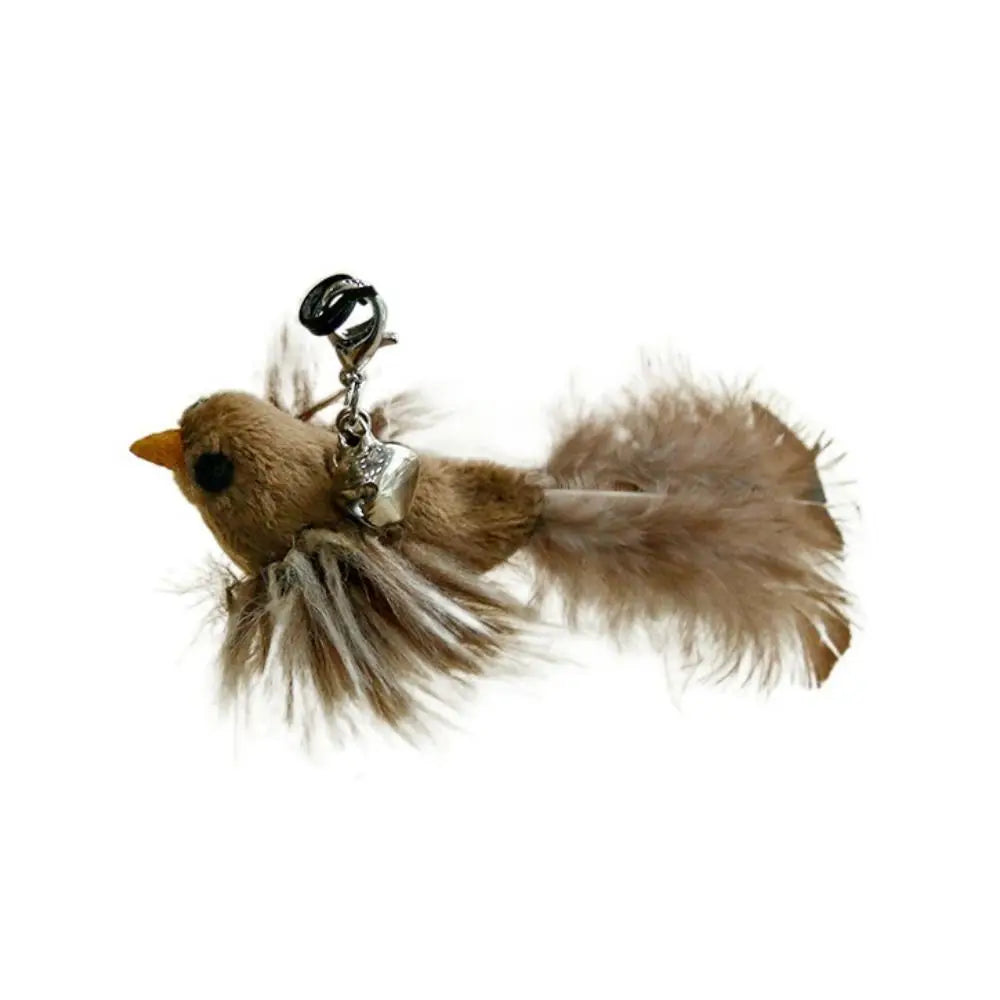 Plush Bird Head Teaser Wand — Suction Cup or Handheld Cat Toy