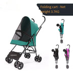No-Installation Fast-Fold Lightweight Pet Cart for Teddy Dogs & Cats — Portable Foldable Outdoor Stroller