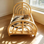 Mini Rattan Cat Bed Frame for Kitten Photo Shoots