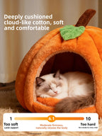 Pumpkin-Shaped Enclosed Winter Pet Bed