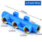 Water Pipe Splitter Distributor (4/5/6-Way, 1/2" Thread, Drain Switch)