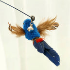 Plush Bird Head Teaser Wand — Suction Cup or Handheld Cat Toy