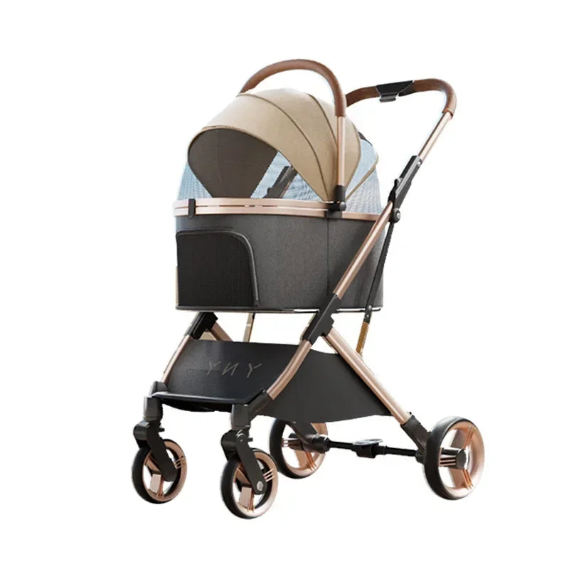 Separable Pet Stroller with Detachable Multifunctional Bag — One-Click Fold Cat & Dog Travel Cart