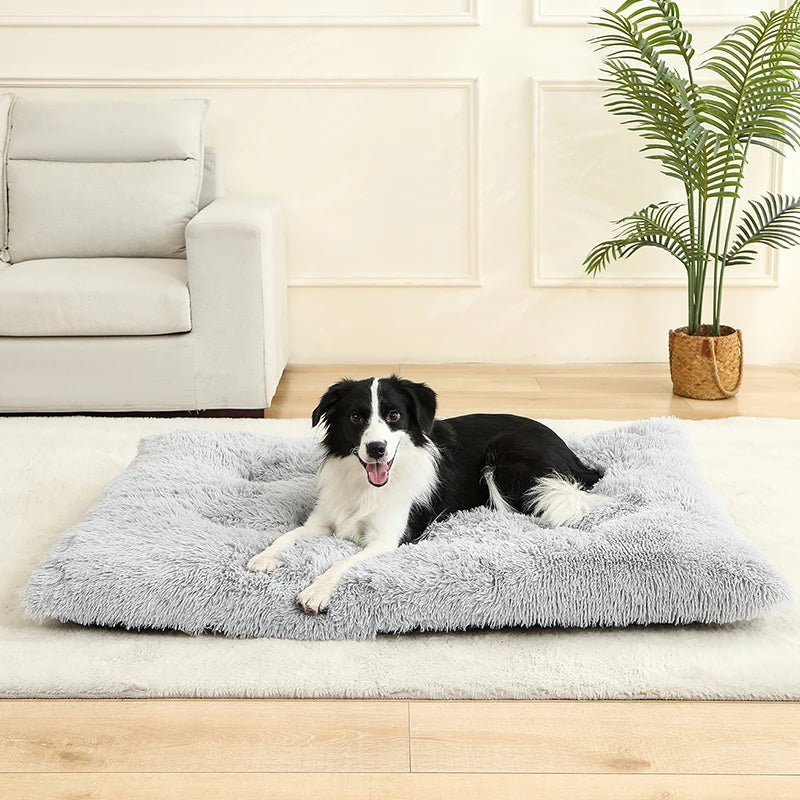 Long Plush Pet Cushion Bed