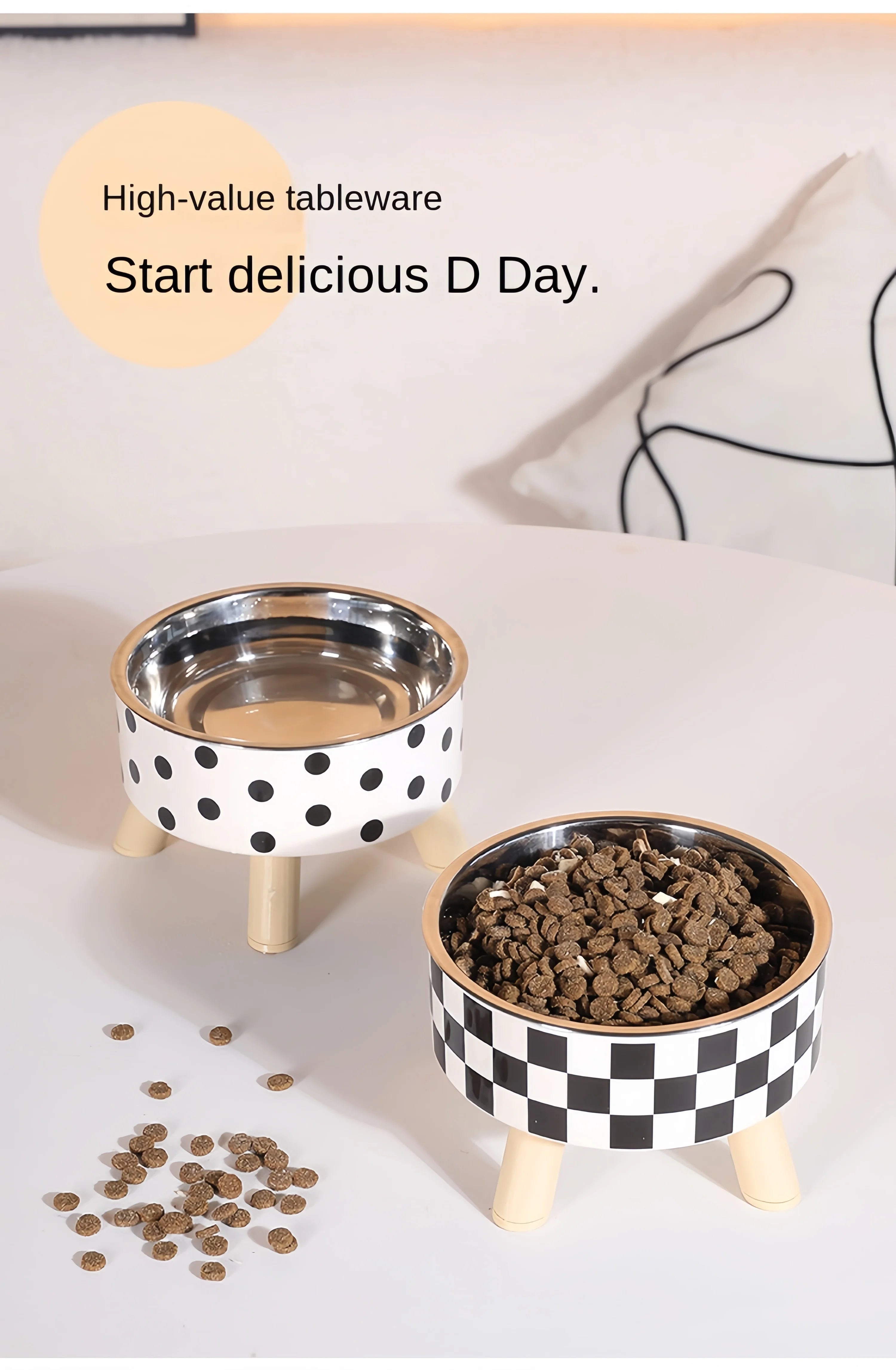Raised Stainless Steel Pet Feeder Bowl