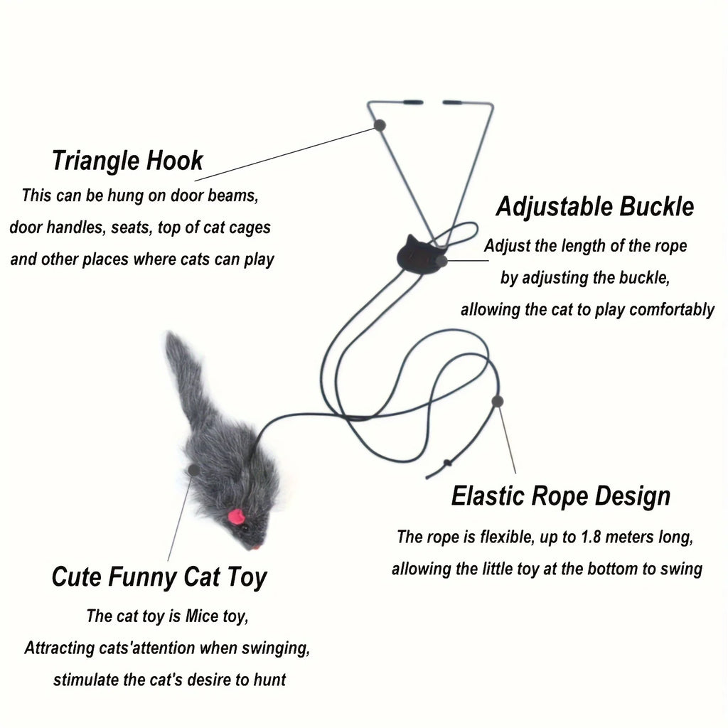 Retractable Hanging Mouse Cat Toy (Multipack)