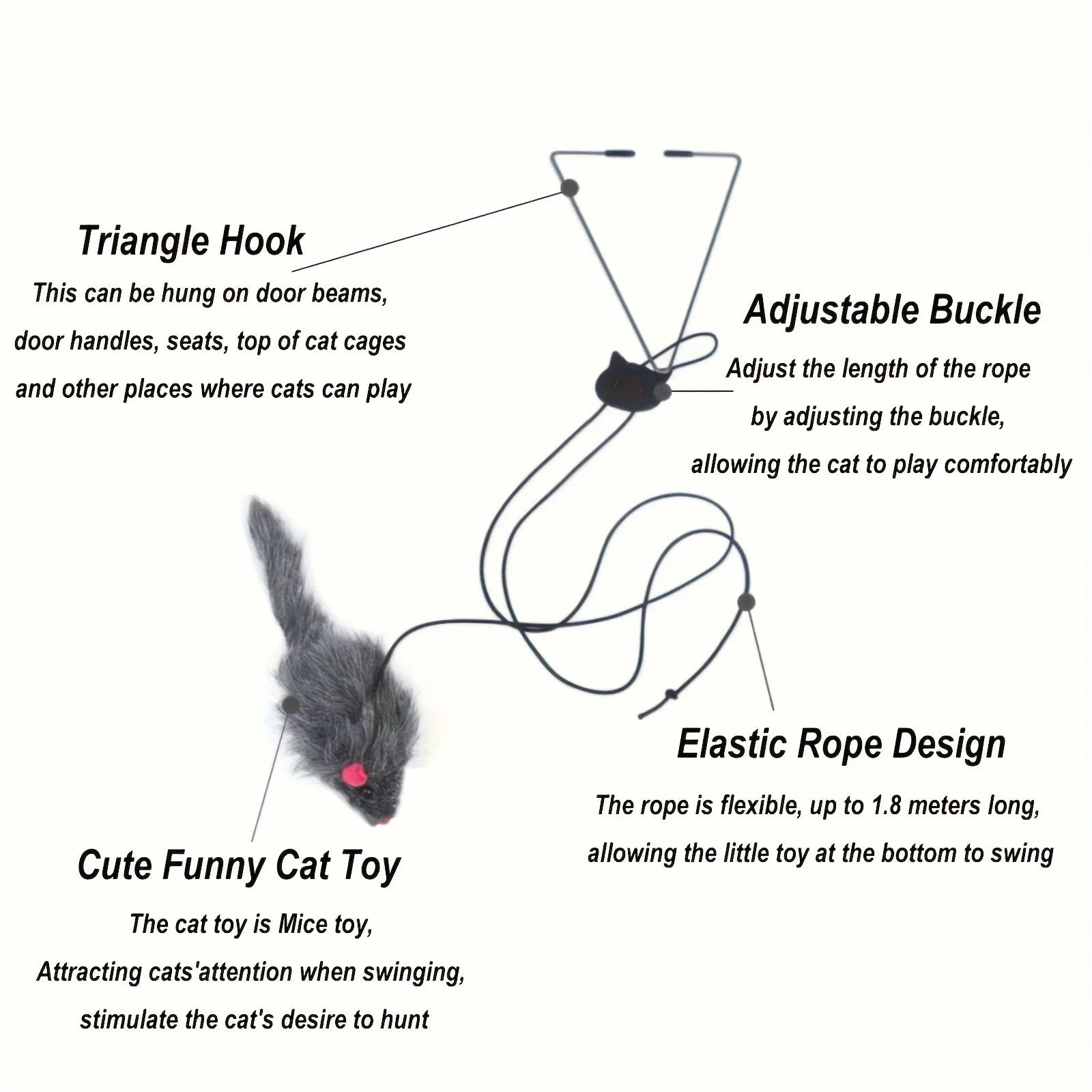 Retractable Hanging Mouse Cat Toy (Multipack)