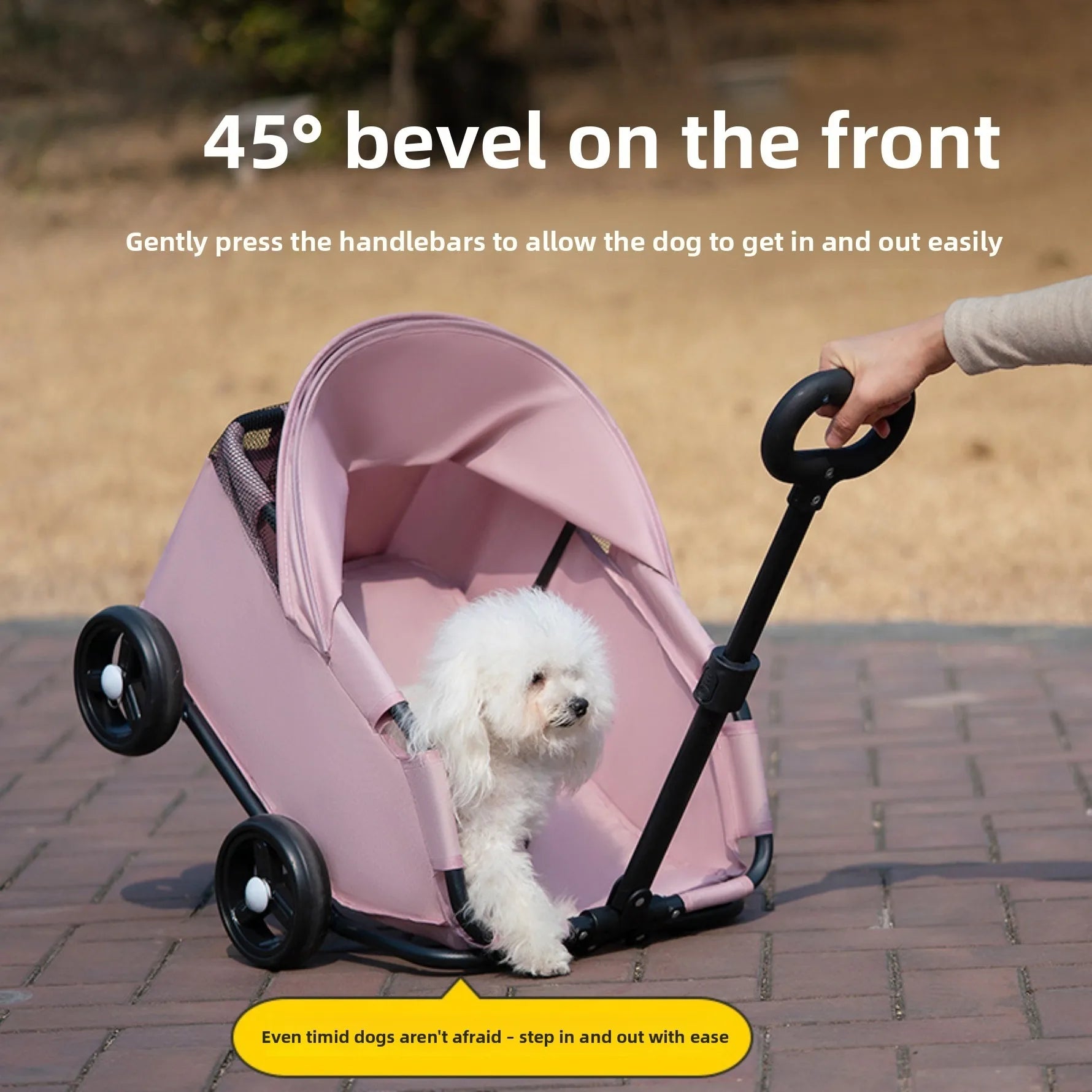 Foldable Hand Pushchair Stroller for Small Dogs, Cats & Puppies