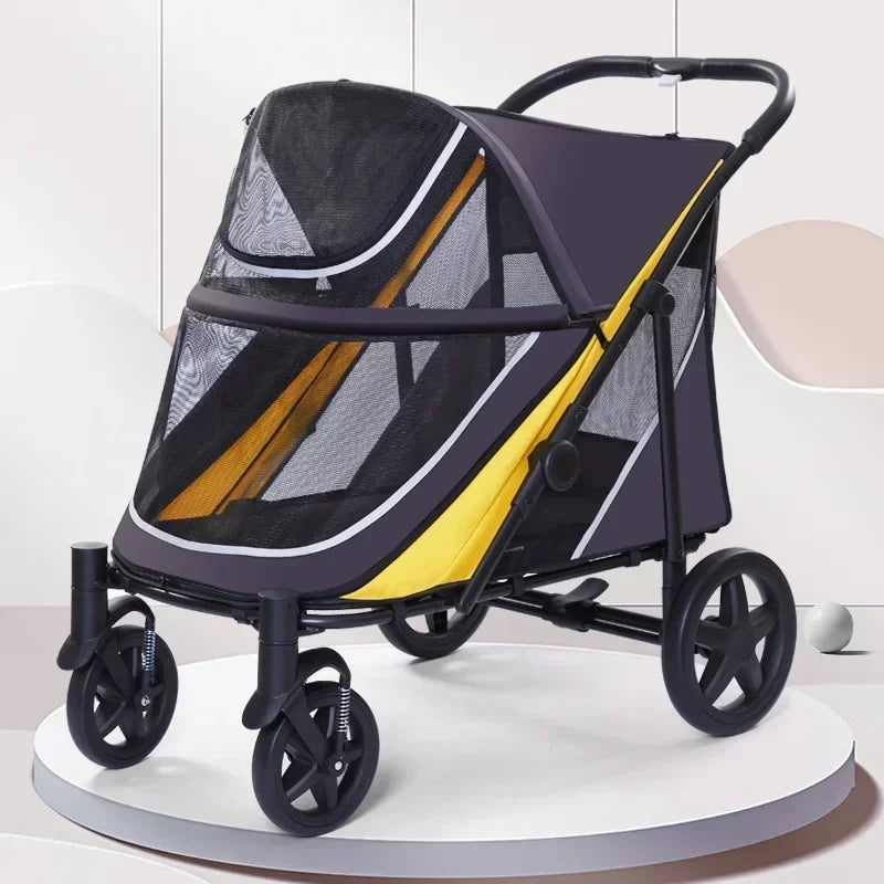 Multifunctional Lightweight Foldable Pet Cart for Multiple Cats & Dogs — Versatile Outdoor Carrier