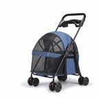 Lightweight Foldable Push Cart Stroller for Small Dogs, Cats & Puppies