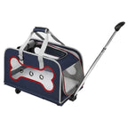 Airline-Approved Large Rolling Pet Trolley Carrier with Wheels for Large Dogs — Hiking & Travel Wheeled Cart