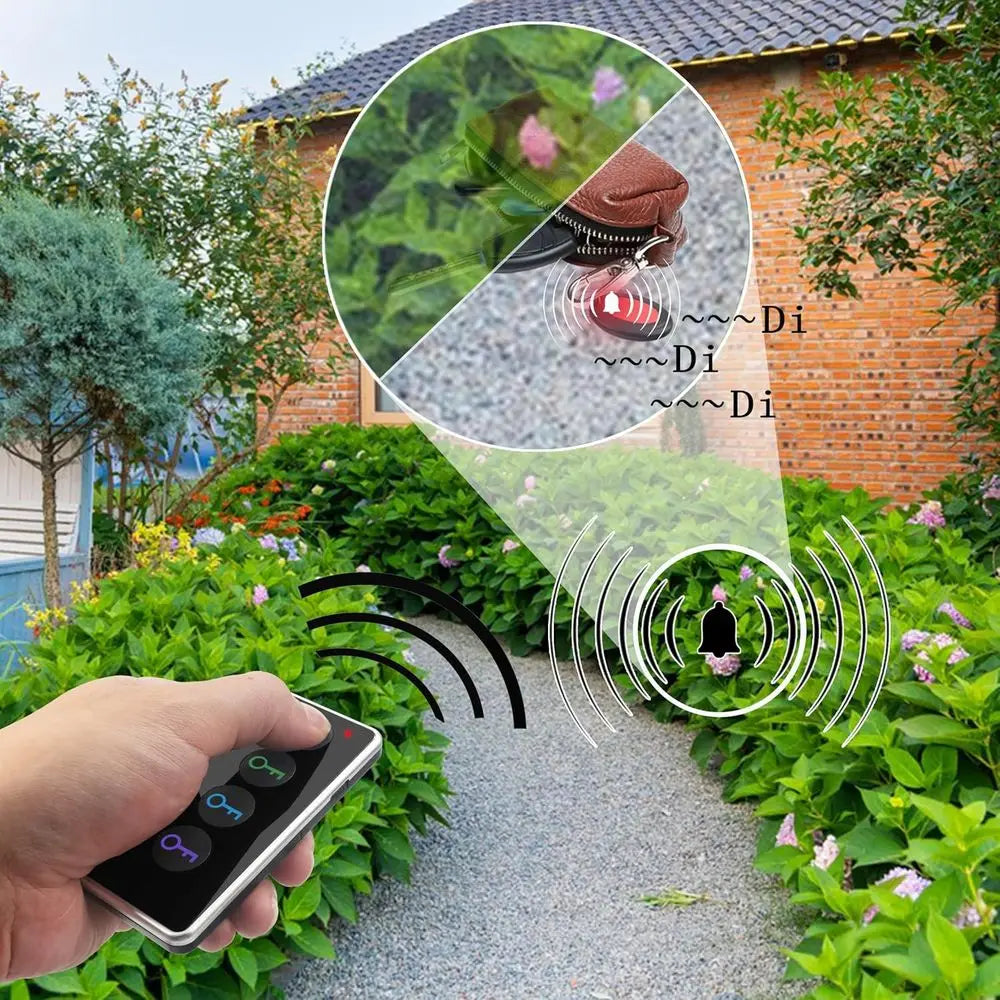 Wireless Locator Set - 80dB Alarm & Flashlight, 131ft Range, 4 Receivers