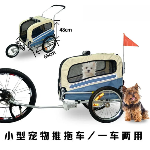 carrinho pet Outdoor Portable Pet Bike Trailer Foldable Lightweight Dog Cat Travel Trailer Safe Pet Stroller Trailer for Camping