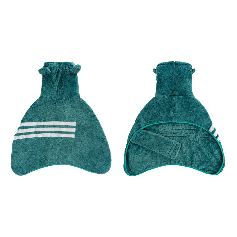Thickened Microfiber Dog Bathrobe — Adjustable High Collar for Medium & Large Dogs