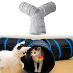 Y-Shape Foldable Cat Tunnel with Play Ball — 3-Entrance Tunnel Set