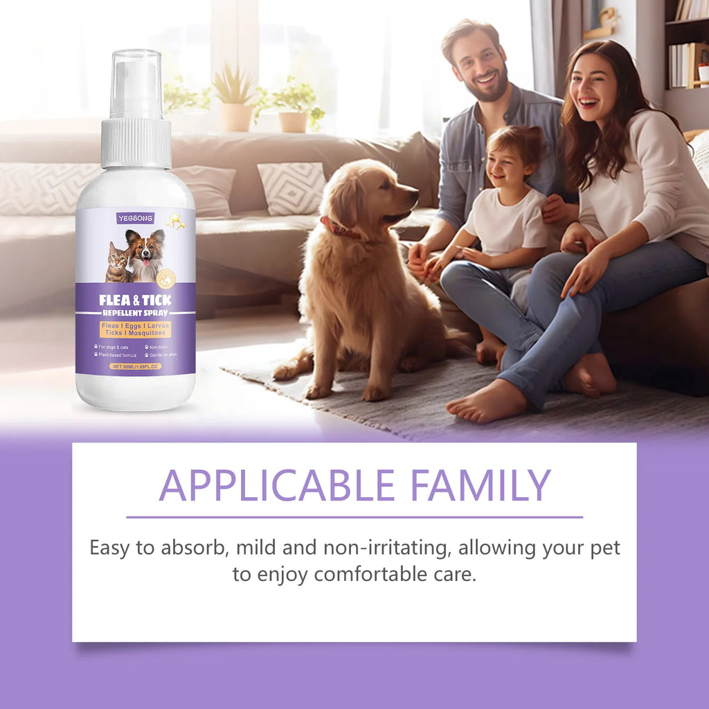 Flea & Tick Repellent Spray for Dogs & Cats — Mild, Waterproof Formula