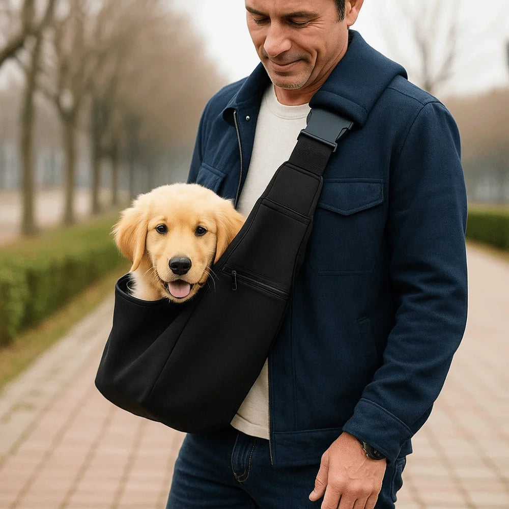 Pet Shoulder Carrier Bag with Safety Harness (Large Capacity, Adjustable)