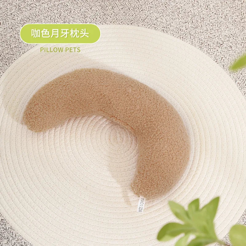 U-Shaped Plush Pet Pillow — Cervical Support Sleep Cushion for Cats & Dogs