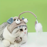 Adjustable Cat Headwear Teaser — Hands-Free Self-Chase Toy
