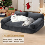 Plush Cat & Dog Couch Bed with Washable Cover
