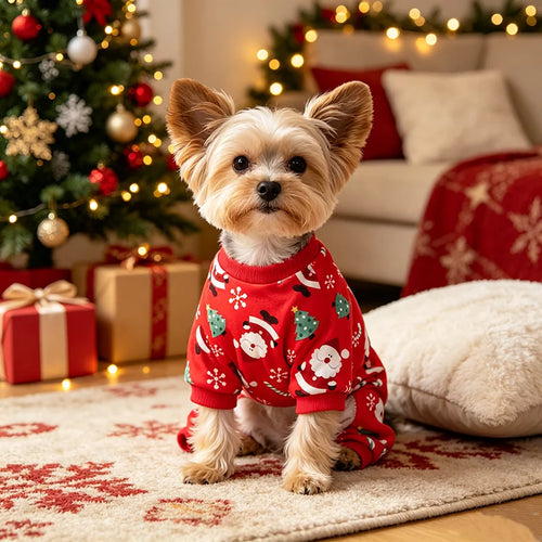 Christmas Santa Claus Dog Pajamas (Small Dog Holiday Pjs)