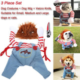 Creepy Doll Costume for Dogs (Funny Cosplay Party Outfit)