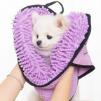 Quick-Dry Pet Towel with Pocket Design — Hangable Absorbent Bath Wrap