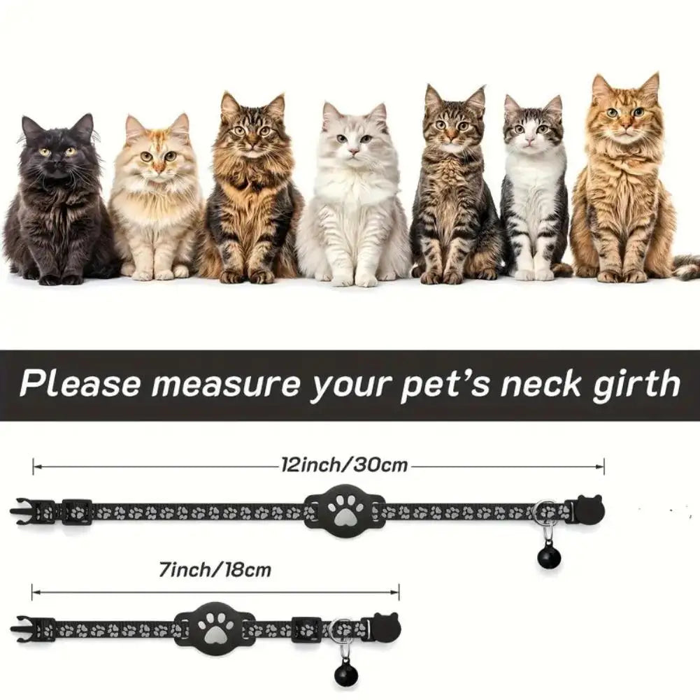 Real-Time GPS Tracker Collar for Cats with Reflective Safety Strip - iOS & Android