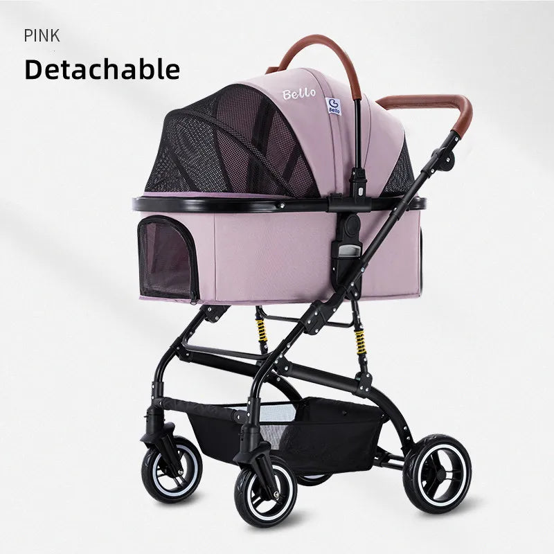 Bello Car Trunk-Compatible Foldable Pet Stroller for Dogs — Portable Travel Cart for On-the-Go Outings
