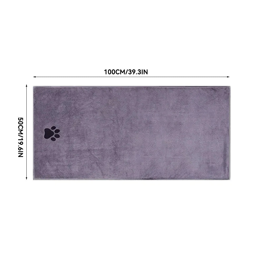 Embroidered Microfiber Pet Bath Towel — Soft, Absorbent, Multiple Sizes