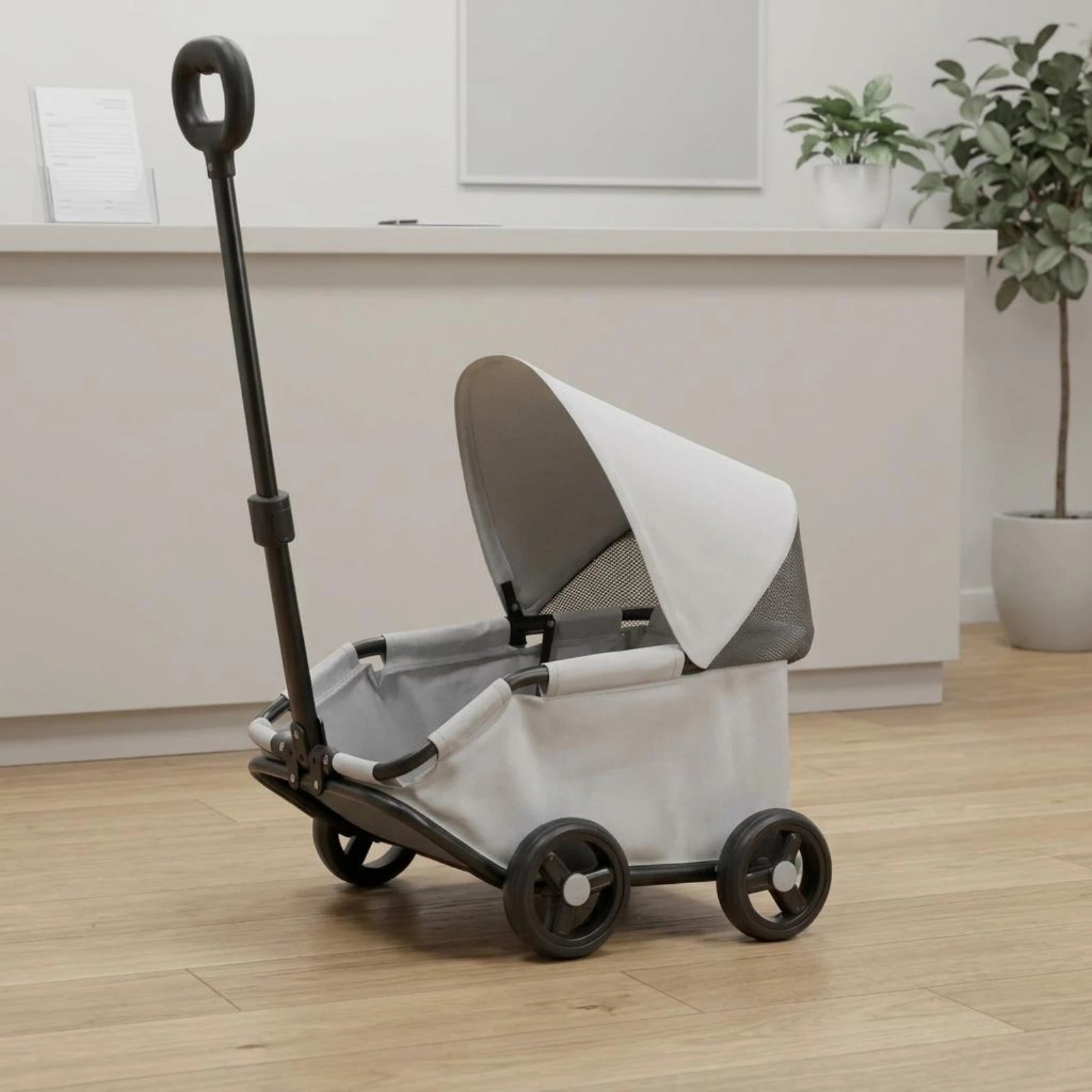 Lightweight Easy-Fold Pet Stroller with Telescoping Handle for Small Pets